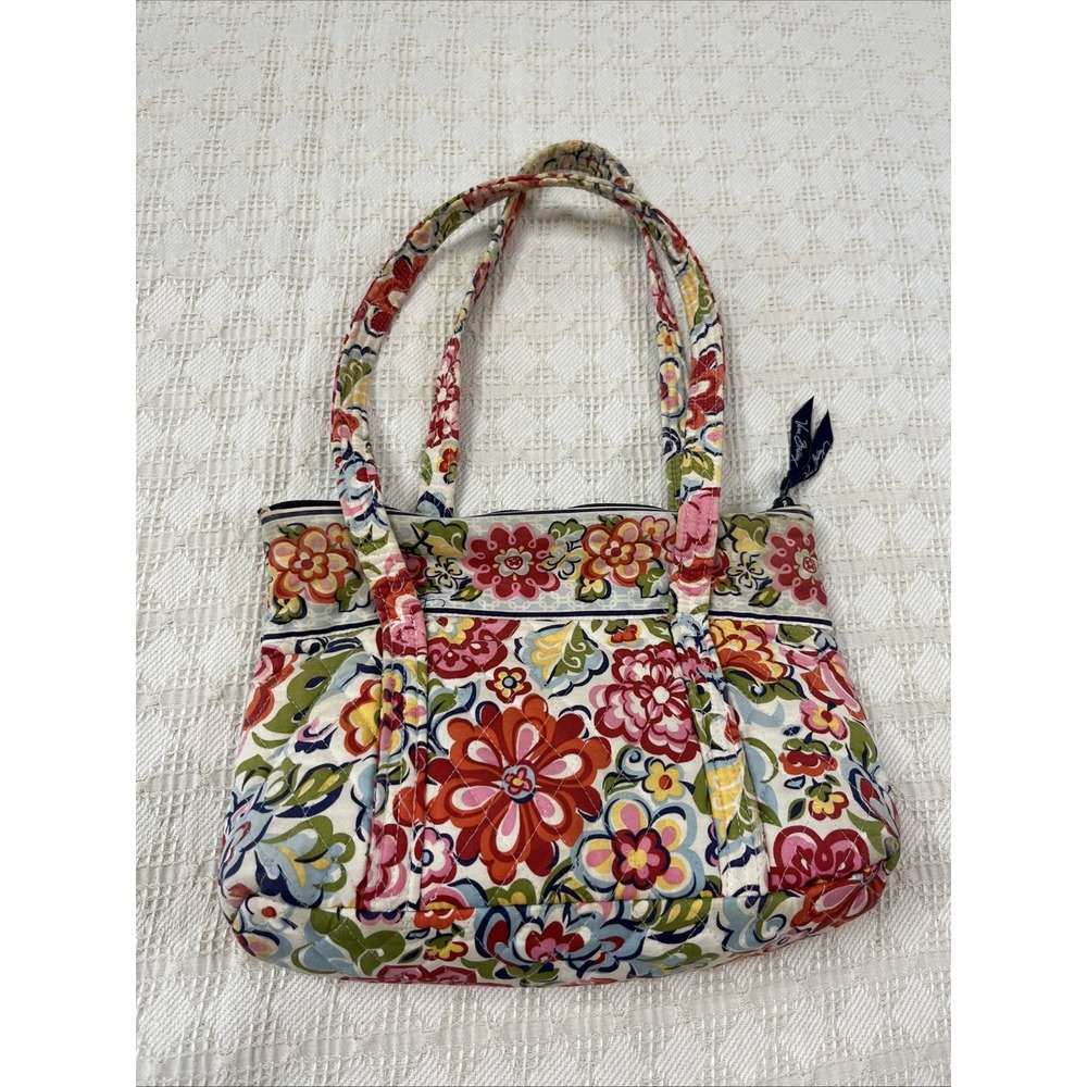 Vera Bradley Hope Garden Double Handle Zip Shoulder Bag Tote Quilted Retired